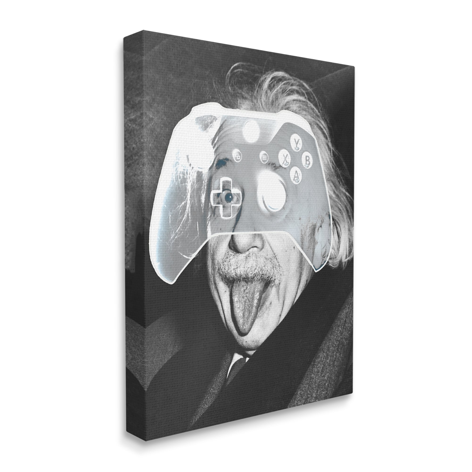 Stupell Industries Funny Einstein Game Controller Art for Kids Painting Gallery Wrapped Canvas Print Wall Art
