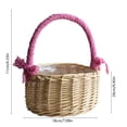 thumbnail image 4 of AZXY Natural Wicker Easter Basket 7"x9", Empty Easter Gift Basket with Pink Lace Handle, Reusable Storage Gifting Basket for Kids Girls, Easter Candy Egg Hunting & Floral Arrangements, 4 of 7