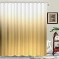 thumbnail image 4 of Ombre Yellow Fabric Shower Curtain Sets with Shower Curtain Hooks, Waterproof Washable Cloth Gold and White Gradient Farmhouse Modern Shower Curtains for Bathroom, 4 of 7