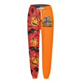 thumbnail image 3 of Pantalones deportivos de Halloween para mujer, pantalones deportivos de cintura alta con cordón y estampado de calabaza y murciélago, corte holgado informal, 3 of 4