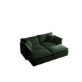 thumbnail image 5 of 76.7" Deep Seat Sectional Cloud Sofa Sleeper, 4 Seat Modular Couch Bed with 2 Ottomans & Soft Pillows, Modern Upholstered Loveseat Sofa for Living Room, Apartment, 5 of 9