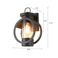 thumbnail image 6 of Industrial Wall Sconces, Waterproof Exterior Outdoor Wall Lamp with Metal Frame Glass Shade for Indoor Outdoor Black, 6 of 7