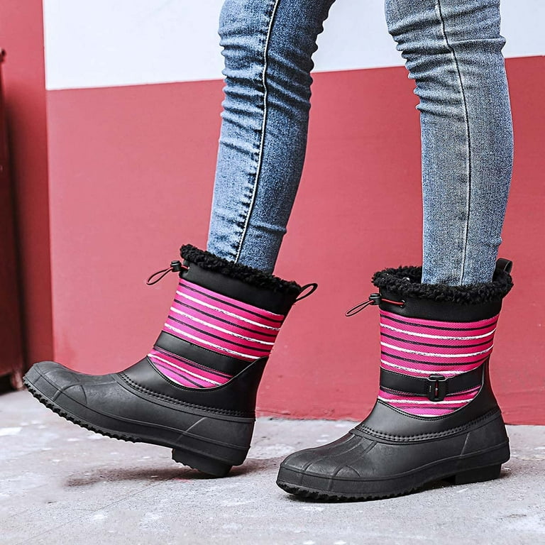 Womens duck top boots pink