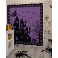 thumbnail image 4 of Happy Halloween Haunted House Punmpkin Witch Purple Shower Curtain Set ，Waterproof Fabric Shower Curtains Shower Curtains for Bathroom,Bathroom Decor 54x"78", 4 of 6