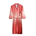 thumbnail image 6 of Clearance! robes for women terry cloth robes for women Womens Long Sleeve Cotton Robe Kimono Bathrobe Soft Solid Sleepwear Spa Robes With Pockets Big sales Watermelon Red, 6 of 7