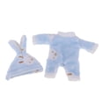 thumbnail image 1 of Adorable mono cálido y gorro para disfraz de invierno de 25 cm. Accesorio para ropa. Azul, 1 of 9