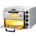 thumbnail image 2 of Vevor 1950W Electric Indoor Commercial Double Deck Pizza Oven, Stainless Steel, 2 of 12