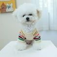 thumbnail image 5 of Harikaji Dog Knitted Sweater, Heart Dinosaur checkered Pattern Puppy Sweater Warm Soft Pet Holiday Clothes for Small Cats and Dogs Rainbow Stripes L, 5 of 7