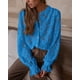 thumbnail image 4 of Camisa PRETTYGARDEN de Encaje Manga Larga con Botones Gris Azul Talla L, 4 of 8