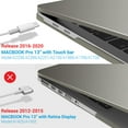 thumbnail image 5 of IBENZER Compatible with 2025 2024 MacBook Pro 13 Inch Case 2025-2016 M2/M1 A2338 A2289 A2251 A2159 A1989 A1706 A1708, HardShell Case&Keyboard Cover&Type C for Mac Pro 13, Gray, W-T13-GY+1TC, 5 of 8