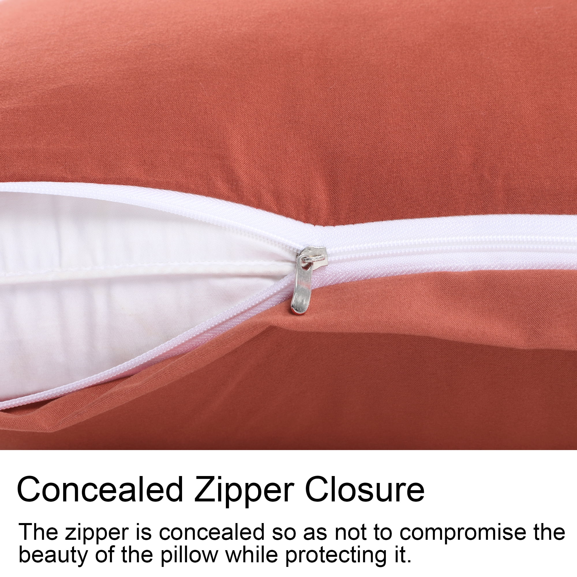 Unique Bargains Pillowcases Zippered Microfiber Body Pillow Cover Orange 20" x 48"