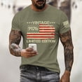 thumbnail image 2 of 250th Anniversary USA Shirts for Men Short Sleeve T Shirts Loose Red White and Blue Print Pullover 4th of July Celebration Party Tops Independence Day Patriotic Crew Neck Tees Army Green 3XL, 2 of 5