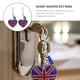 thumbnail image 3 of 2 llaveros con forma de corazón de Union Jack y aleación de diamantes de imitación para bolso de mujer., 3 of 6