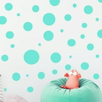 Mint Green Polka Dot Wall Decals Wall Decor Stickers Cool Mint Color for Kids Rooms (63 )Total Wall Dots 1"-6.5"
