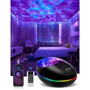 Galaxy Projector Led Star Night Light for Bedroom,Skylight for Adults or Kids,Light up Ceiling with Ocean Wave,Nebula & Aurora,3 in 1 Lamp with Bluetooth Speaker,Aesthetic Game Room Decor