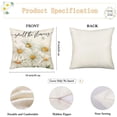 thumbnail image 6 of Daisy Flowers Decorative Throw Pillow Covers 18x18 Inch Set of 4 Yellow White Buffalo Plaid Spring Floral Bowknot Linen Outdoor Cushion Cases Farmhouse Indoor Pillowcase for Home Sofa Couch, 6 of 6