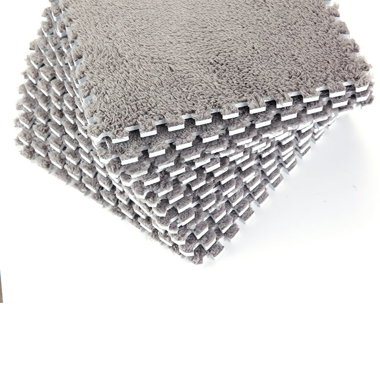  1 X 1 Ft Interlocking Carpet Tiles, 60 Pieces Interlocking  Fuzzy Mat, Long Plush Foam Floor Tiles, Non-Slip Puzzle Floor Mat for  Living Room, Bedroom, Playroom(Color:Gray White) : Toys & Games