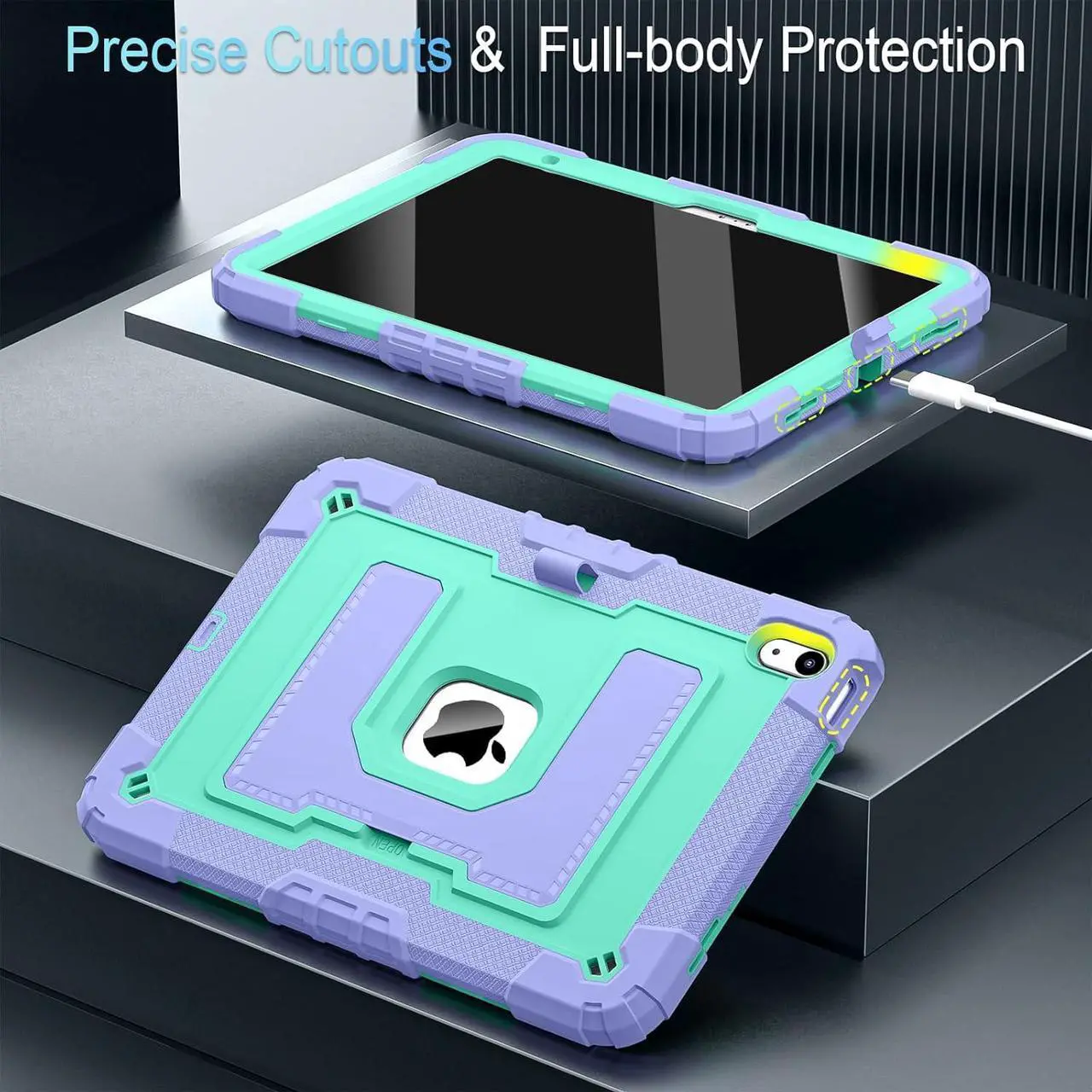 Case for iPad (A16) 11th Generation 11 Inch 2025, iPad 10th Generation 10.9 Inch 2022, Fully-Body Rugged Shockproof Protective Cover with Kickstand Pencil Holder Shoulder Strap