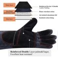 thumbnail image 4 of 16 Inches,932, Leather Forge//Stick Welding Gloves Heat/Fire Resistant, Mitts for Oven/Grill/Fireplace/Pot Holder/Tig Welder//BBQ/ glove GreyBlack, 4 of 5