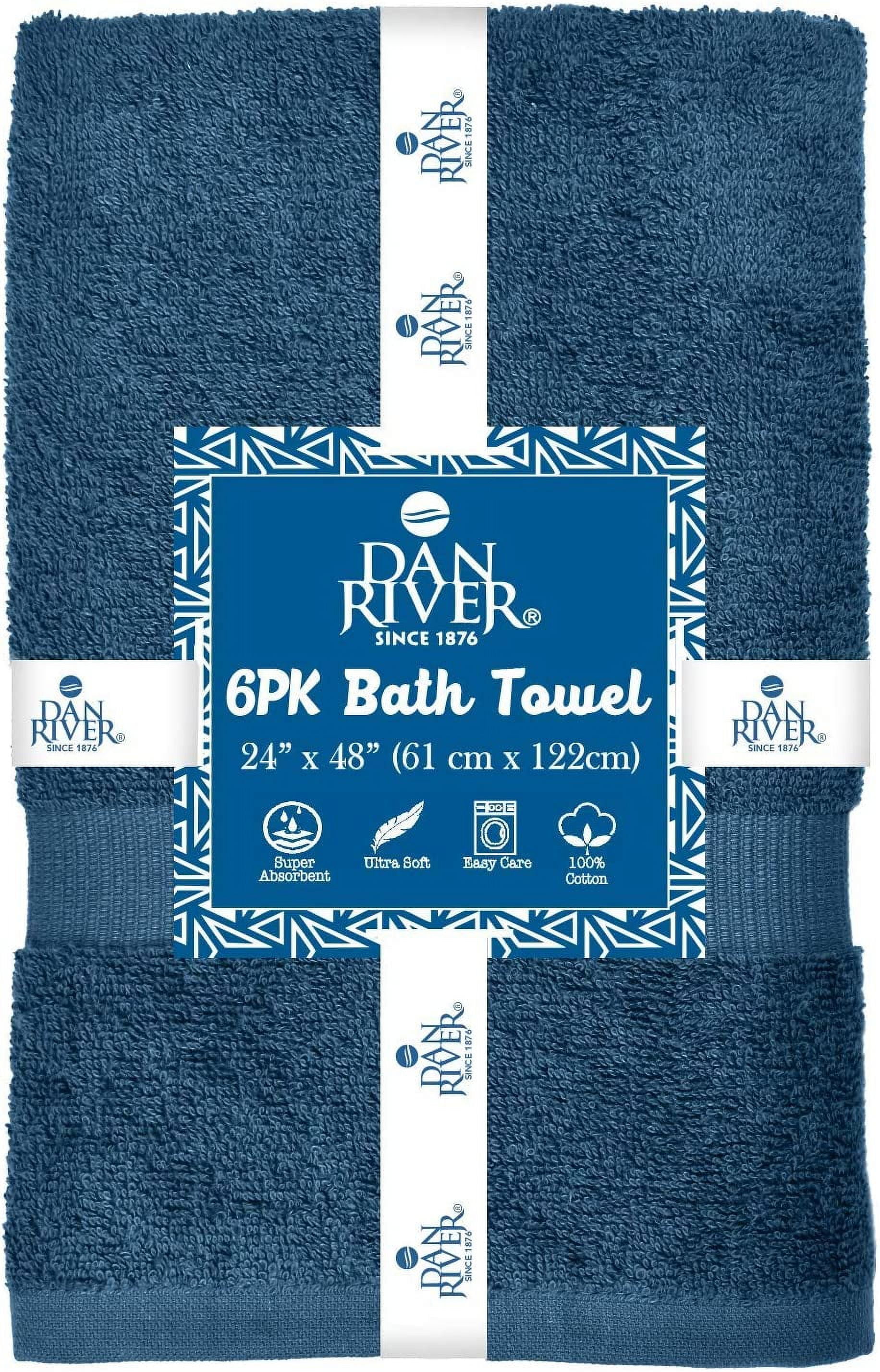 DAN RIVER 100% Cotton Luxury Oversized Bath Towel 40”x80” Clearance Pack of  1 – 600 GSM Highly Absorbent & Quick Dry Extra-Large Bath Sheet for