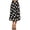 Big Polka Black, variant on Women's Casual High Waist A-Line Midi Skirt with Elastic Waistband