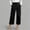 Black, variant on Women's High Waisted Wrap-Front Cropped Pants Wide Leg Tailored Culottes with Decorative Button Office & Casual Trousers for All-Season Wear(Beige,M)