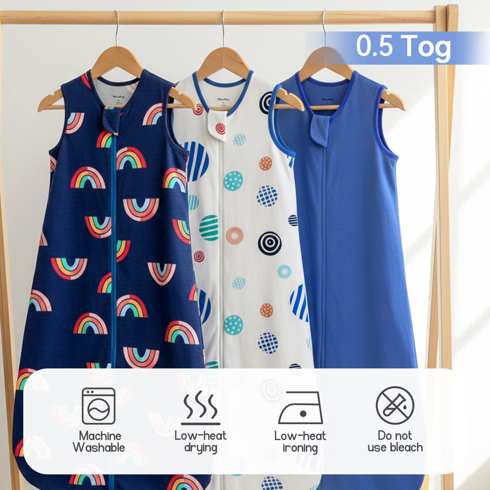 3 Pack-Lightweight Summer Baby Sleep Sack 18-24 Months 100% Cotton Breathable Sleeping Bag 2-Way Zipper Wearable Blanket 0.5 Tog Toddler Sleep Sack 2t