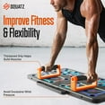 thumbnail image 3 of Squatz Portable Push Up Board - Includes 5pcs. Resistance and Elastic Bands, Pilates Rods, Fitness Mat with Carrying Bag for Physical Therapy and Strength Exercise,  661.4 lbs. Multicolor, 3 of 3
