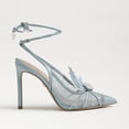 thumbnail image 2 of Sam Edelman Aura Robin Egg Blue Tie Up Pointed Toe Stiletto Heeled Dress Sandals (Blue Tulle, 8), 2 of 7