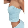 thumbnail image 2 of Coduop Women Summer 2PCS Outfit Set Sleeveless Backless Tube Tops and Shorts,Two Piece, 2 of 5