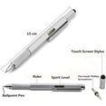 thumbnail image 4 of Multifunction Tool Pen, 6 in 1 Tool with Ballpoint Pen, Touch Screen Stylus, Ruler, Spirit Level, Flat-head and Phillips Screwdriver, All-in-One Tech-Tool Pen with Ink Refills (Yellow + 2×Refills), 4 of 4