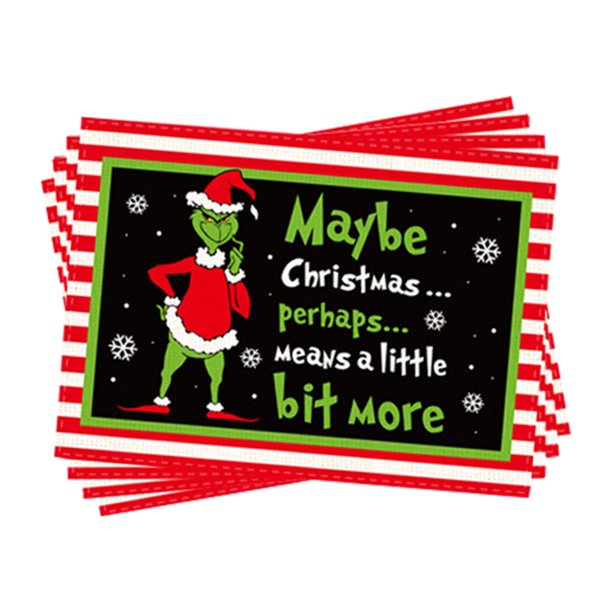 Juego de 4 manteles individuales Kagetolytai de Grinch de lino