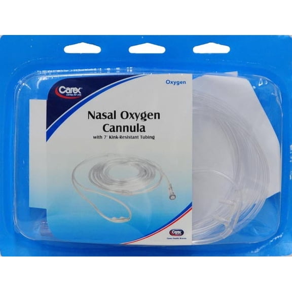 Carex FGR10100 0000 Comfort Soft Plus O2 Cannula 7' with Kink-Resistant Tubing, for Adults, 1 Count