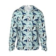 thumbnail image 2 of Uemuo Penguins Whales Pattern Women's Full Zip UPF 50+ Sun Protection Hoodie Jacket Long Sleeve Sun Shirt Hiking Outdoor Performance with Pockets-, 2 of 9