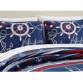 thumbnail image 4 of Kids Zone Home Linen Bedspread Set Navy Blue Red White Ships Rope Anchor Stripes New (King/Cal King), 4 of 4