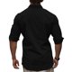thumbnail image 3 of pstuiky camisa de manga larga para hombre, Camiseta de manga larga con botones y cuello vuelto de color liso para hombre camisetas de hombre m, 3 of 8