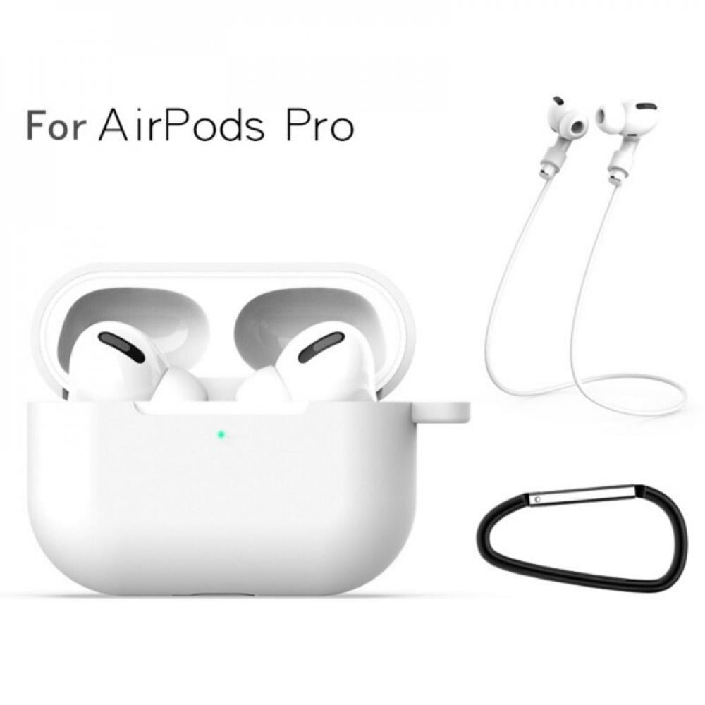 Left wind For AirPods Pro Earphones Protective Case Solid Silicone  Protection Cover Headphone Protector With Rope Carabiner White - Walmart.com
