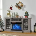 thumbnail image 4 of Fireplace TV Stand 59" Media Entertainment Center with Farmhouse Glass Door Storage Cabinet, TV Console Table for TVs up to 65" My Lux Decor Round, 4 of 9