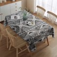 thumbnail image 2 of White Geometric Diamond Striped Pattern Rectangle Tablecloth 60"x84",Waterproof Polyester Rectangle Table Cloth, Wipeable Spillproof Polyester Tablecloth for Dining, Camping, Indoor and Outdoor, 2 of 5