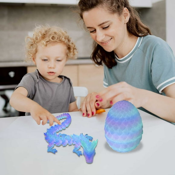 Dragon Eggs With Dragon Inside,New Upgrade 3D Printed Dragon Egg,Mini Mystery Dragon Egg Articulated Crystal Dragon Fidget Toy,Surprise 3D Printed Animals Toy Set For Christmas Gift & Birthday Gift