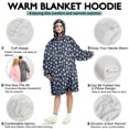 thumbnail image 5 of Wearable Oversized Blanket,Dark Blue Christmas Snowflake Pattern Wearable Blanket Hoodie for Adults,Cozy Hooded Blankets with Super Pockets,Super Warm Fuzzy Pullover for Women & Men, 5 of 6