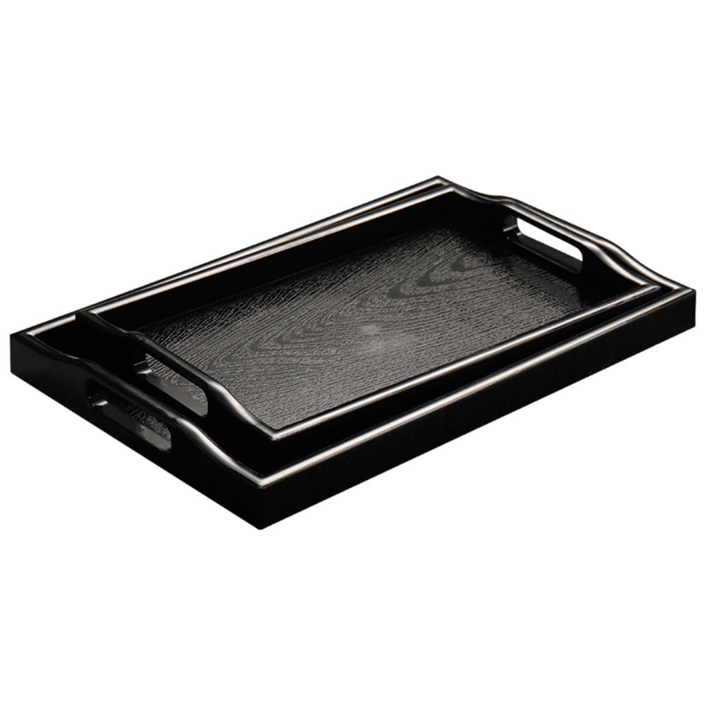 AAOMASSR Large Serving Tray, Plastic Ottoman Tray with Cutout Handles, Rectangle Butler Tray for