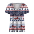 thumbnail image 4 of IROINNID Short Sleeve T-Shirt For Women Fashion Summer Blouse Round Neckline Women Tops Independence Day, 4 of 4