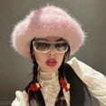 thumbnail image 4 of Faux Fur Ladies Winter Bucket Hat Warm Protection From Cold Fisherman Cap Fashionable Winter Hat for Women Winter Cap-E, 4 of 5