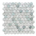 thumbnail image 5 of The Tile Life Eterna Hex 4" x 4" Shabby Green Glass Mosaic Tile Sample, 1 Piece, 5 of 14