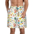 thumbnail image 2 of Uemuo Summer Animal Pattern Men's Swim Trunks Hawaiian Beach Bathing Suit Swimsuits Beach Quick-Dry Shorts with Pockets-, 2 of 9