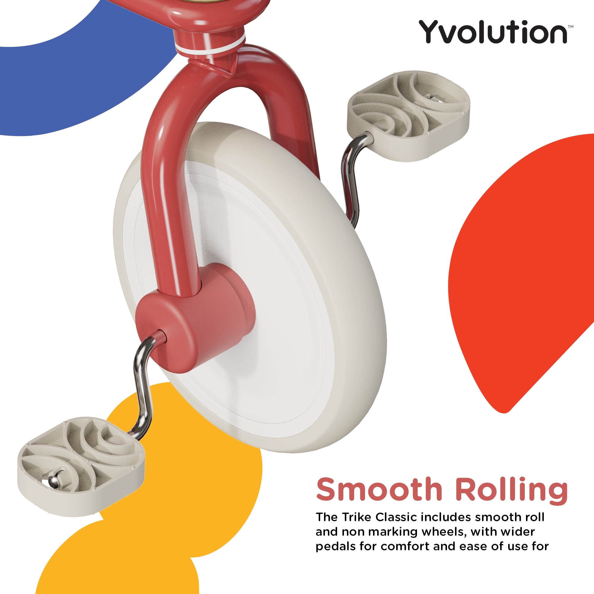 Yvolution Kids Tricycle, Classic Trike, Vintage Design, 18 Months to 3 Years Old, Red