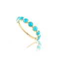 thumbnail image 3 of VR Jewels Dainty Round Cut Stackable Turquoise Unisex Band Ring In 14K Solid Yellow Gold- Everyday Jewelry, 3 of 6