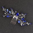 thumbnail image 4 of Nvzi Horquillas para el pelo de boda con flores para novias, peinetas con perlas de cristal, pinzas para el pelo, accesorios para el pelo de boda dorados, joyas, color rojo, 4 of 4