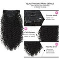 thumbnail image 5 of 26 inch Kinky Curly Clip In Hair Extension. Double Weft Full Head Japanese Heat Resistance Fiber 140g Synthetic Hair Extensions For Women 7pieces (#2), 5 of 5